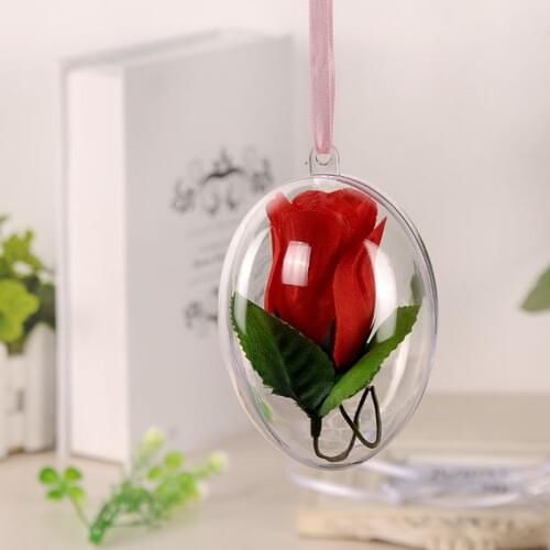 PS High Transparent Ball Clear Plastic Hollow Xmas Ball Decoration Hanging Ball Wedding Candy Box Eternal Flower Hanging Ball