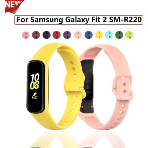 Smart Bracelet Wristband For Samsung Galaxy Fit 2 Fashion Sport Soft Silicone Watch Strap For Samsung SM-R220 Smart Watch Band