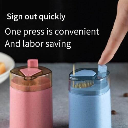 Automatic Pop-up Toothpick Box Holder Container Portable Toothpick Dispenser Automatic Cotton Swab Organizer Decoration