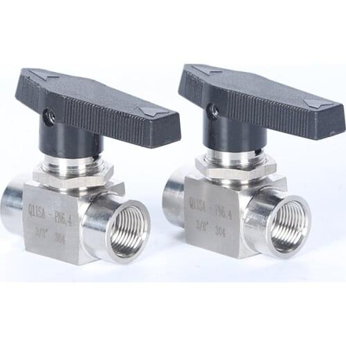 304 Stainless Steel 1/8" 1/4" 3/8" 1/2" 3/4" BSP Female Thread Two 2 Way Pipe Fitting High Pressure Ball Valve