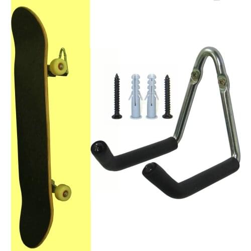 Heavy Multi-fonction Metal Skateboard & Scooter or Motorcycle Helmet Wall Hanger Rack Mount for Completes