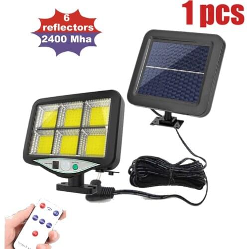 Outdoor Solar Powered Street Waterproof Wall Lights Motion Sensor Garden indoor Security Lamp remote 3 modes seperable 5M cable