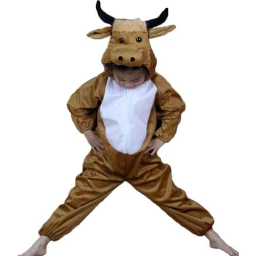 Umorden Cartoon Animal Yellow Cow Cattle Costume Performance Clothes Suit Childrens Day Halloween Costumes for Children Kids