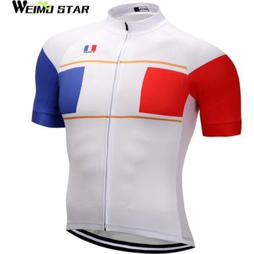 Cycling Jersey WEIMOSTAR Men Bicycle Short Sleeve France Shirt MTB Breathable Bike Jersey Racing Cycling Clothing Wear Tops