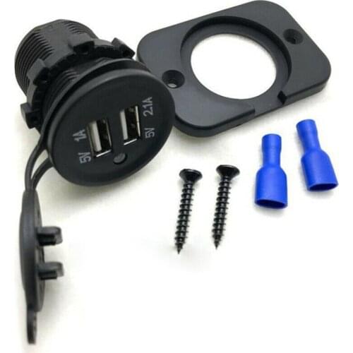 Interior Parts 3.1A Dual USB Port Phone Charger Adapter Lighter 12V LED Car Cigarette Socket Universal Gadget Car Accessories