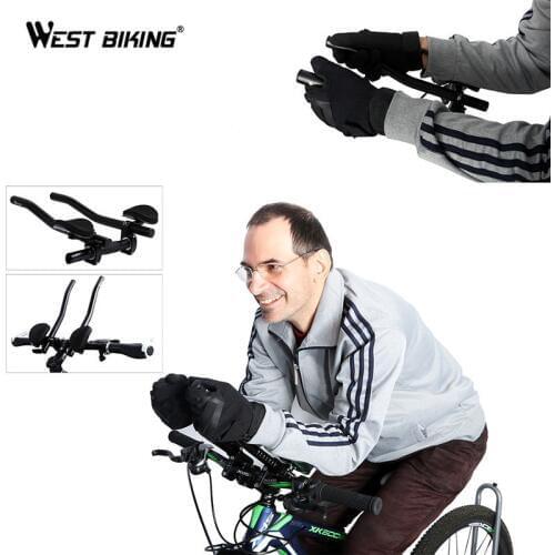 WEST BIKING Cycling T Handlebar Road Mountain Bike Bicycle Race MTB Aluminum Alloy Extended Part Triathlon Rest Handlebar 2PCS