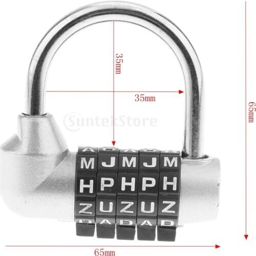 5 Letters Password Padlock Combination Lock Luggage Suitcase Safe Lockers