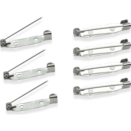 20Pcs/lot 20 25 30mm Sliver Colors Brooch Clip Base Safe Pin Brooch Settings Blank Base For DIY Jewelry Making Finding Supplies