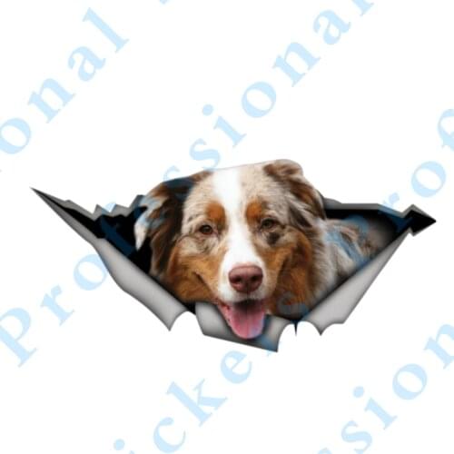 3D Animal 13 x 12.5 Dalmatian Pet Dog Car Sticker Torn Metal Decal Reflective Sticker 3D Lovely Decal Car Styling Waterproof