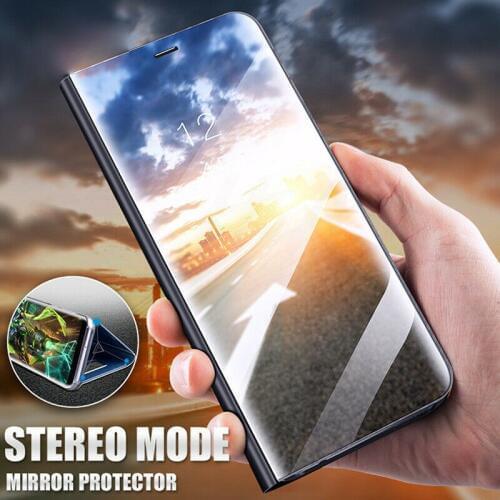 Mirror Smart Case For Huawei P Smart Plus 2019 Case View PU Leather Kickstand Flip Cover For Huawei P Smart 2019 Enjoy 9s Case