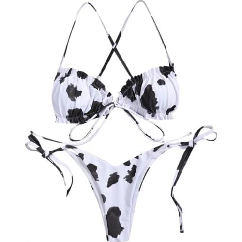 Women Swimsuit Sexy Push Up Camouflage Printing Bikini Set Women Swimwear 2021 Low Waist Biquini Halter Two Pieces Bathing Suit