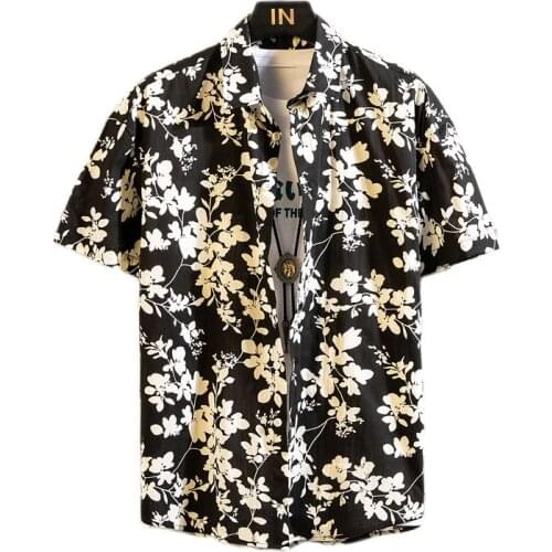 2021 Summer New Mens Hawaiian Shirt Fashion Casual Printing Short Sleeve Flower Shirt Male Brand Plus Size 3XL 4XL 5XL