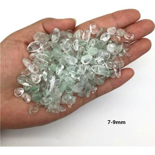 3 Sizes 50g Natural Green Ghost Phantom Quartz Crystal Gravel Stones Polished Specimen Healing Stones Natural Quartz Crystals