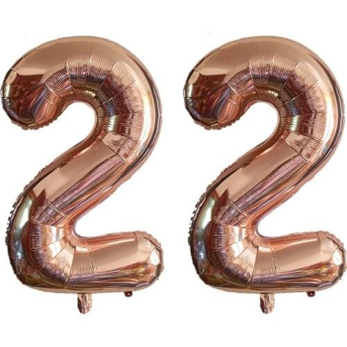 40inch number 20 21 22 23 24 25 balloon gold silver anniversary party decoration 20th 21st 22nd 23rd 24th 25th birthday balloons