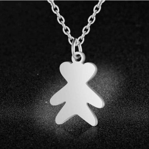 AAAAA Quality 100% Stainless Steel Bear Charm Necklace for Women High Polish Special Gift Super Fashion Charm Jewelry