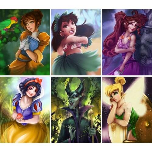 Disney Diamond Painting Snow White Elf Square Round Cartoon Princess 5D DIY Art Gift Embroidery Cross Stitch Mosaic Home Decor