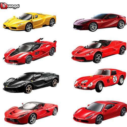Bburago 1:43 Ferrari supercar yellow Alloy Racing Convertible alloy car model simulation car decoration collection gift toy