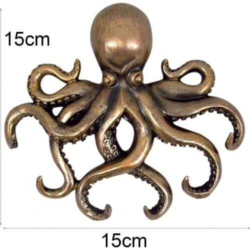 Keychain Hook Realistic Decorative Innovative Iron Octopus Shape Wall Key Ring Holder Rack Home Bedroom Delicate Art Decoration