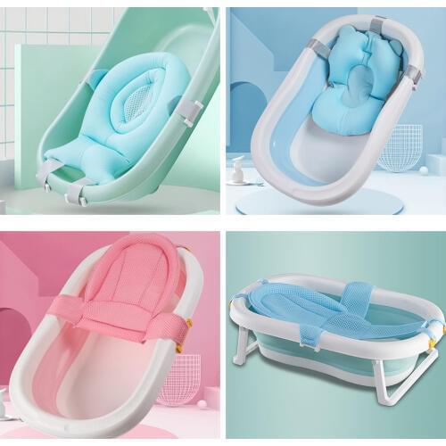 Newborn Baby Folding Bath Tub Cute Portable Baby Shower Tub Pad Non-Slip Bathtub Mat Newborn Portable Bath Tools Gift For Infant