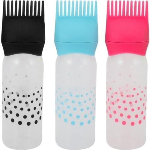 3 Pcs Hot Hair Color Applicator Bottles,Root Comb Applicator Bottle, Hair Dye Bottle Applicator Brush Dispensing Salon Hair Colo