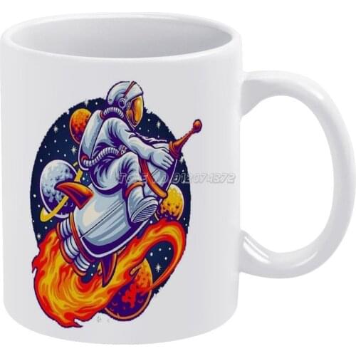 Astronaut Auf Rakete Von Coffee Mugs 330ml Creative Travel Mug and Cup Office Drinkware Mugs Tazza Astronaut Auf Rakete Von Exce
