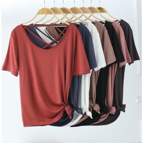 M-XXL Modal Cotton T Shirt Women Solid Basic T-shirts Female Casual Short Sleeve Tops Tee Streetwear Women Top