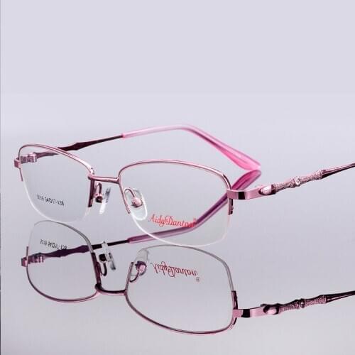 Fashion New Type Glasses Ultra Light Metal Half Frame Electroplated Glass Frame