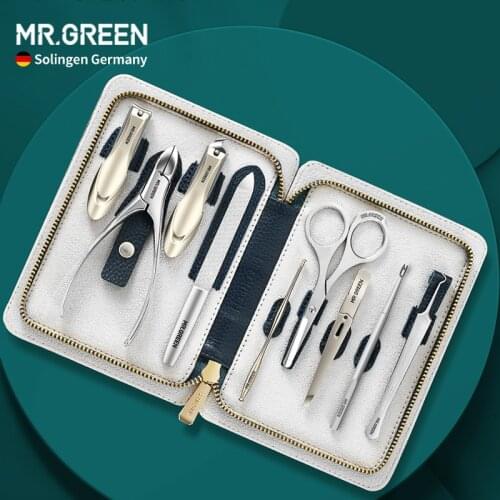 MR.GREEN Professional Manicure Set Stainless Steel Finger Toe Nail Clipper Kit Dead Skin Acne Remover Scissor Ingrown Nail Care