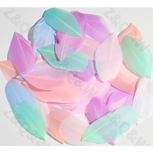 Natural 5-10CM goose feather floating head dyed mixed color 100 to 1000PCS DIY jewelry dream catcher birthday gift accessories