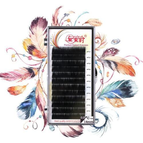NEWCOME 12lines/case All Size Individual Eyelash Extension 8mm to 15mm Cilia Lashes Fake False Eyelash Individual Eye Lashes