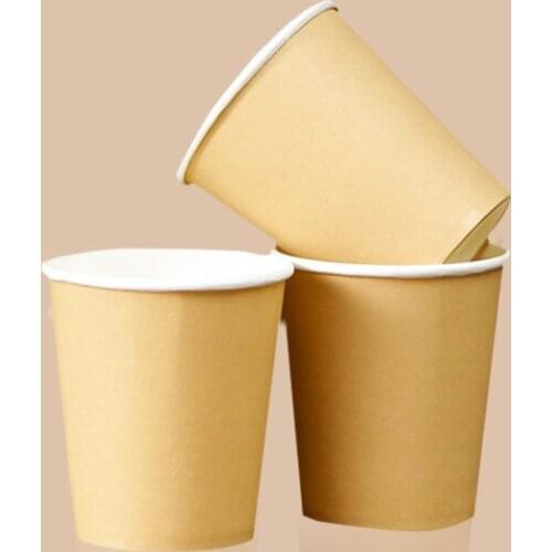 100pcs/pack 250ml Double Color Paper Cup White Kraft Disposable Cup Coffee Cup Drinking Suplies Accept Customize