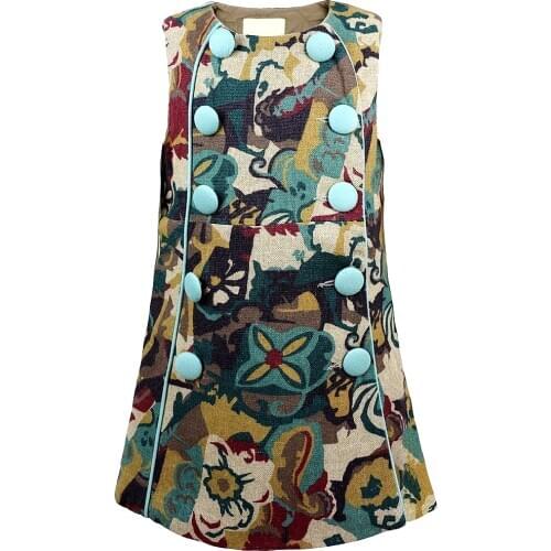 Princess Sleeveless Knee-Length Dress Girls Teenagers Dress Children Clothing Autumn Spring Dress For Princess Party 6 7Y 4D0830