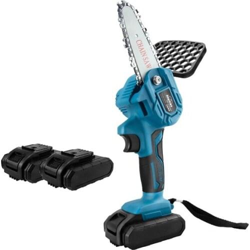 Portable electric saw pruning saw wood cutter garden logging power tool with battery tin logo art deco 8*12 inch