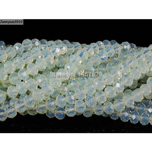 Clear White Opal Czech Crystal 2mm x 3mm Faceted Rondelle Loose Spacer Beads For Bracelet Necklace Jewelry Craft 10 Strands/Pack