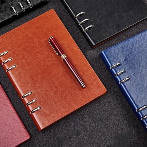 Dropshipping stationery supplies A5 6-Ring Binder Notebook Faux Leather Office Writing Journal Diary Planner