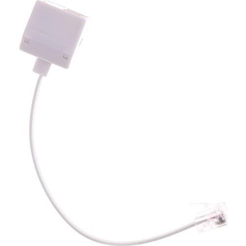 1pcs 100-120mm White 6P4C RJ11 Dual Female To Male Telephone Cable Splitter Adapter Telephone RJ11 Male Line Filter Connector