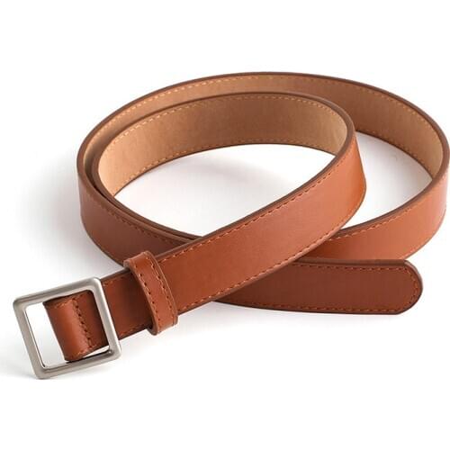 Faux Leather Square Buckle Belts Women Casual Solid Wild Adjustable Belts Decoration Ladies Fashion Accessories For Jeans Dress