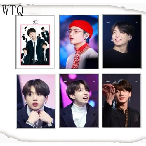 Figure Painting Posters Kpop Bangtan Boy Canvas Painting Portrait Poster and Prints Wall Art Wall Decor Girl Bedroom Decoration