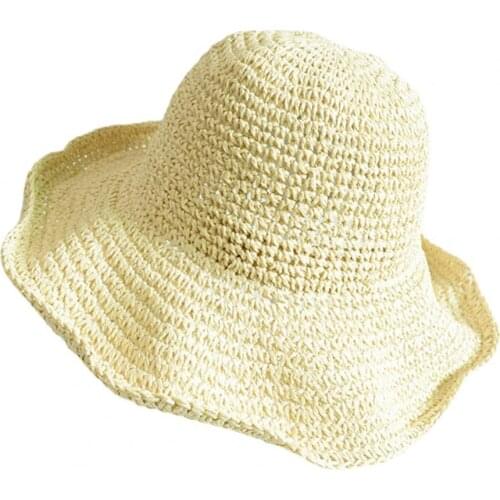 Women Wide Brim Oversized Beach Hats Wide Brim Sunshade Foldable Solid Color Straw Hat Sun Hat for Summer Sun Shade Hat
