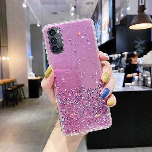 Luxury Bling Glitter Silicone Phone Case For Oppo Reno 4 3 2 Z F Ace Pro Find X2 RX 17 15 Neo A 11 9 Ultra-thin Transpare Cover