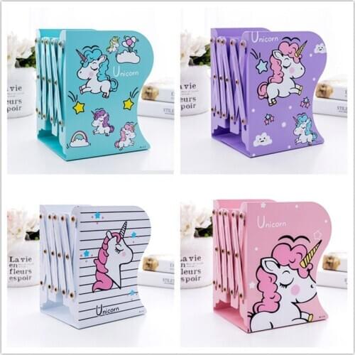 New Arrived Christmas Birthday Party Holiday Gift For Children Cute Unicorn Telescopic Metal Bookshelf PAD52