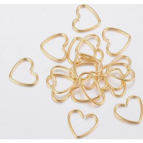 100pcs Golden 304 Stainless Steel Open Heart Jump Rings Split Rings Connectors For DIY Jewelry Making Findings Supplies