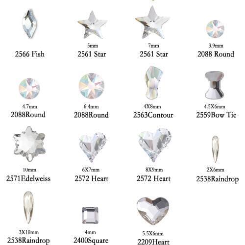 100pcs Crystal Nail Diamond Pixie Strass Clear Glass Rhinestones For 3D Nails Art Decorations Supplies Jewelry Rhinestone