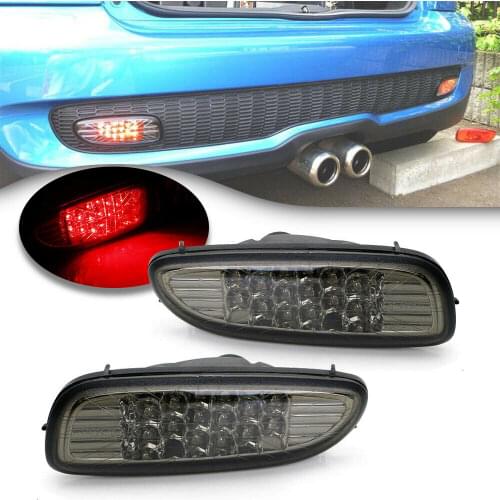 Smoked Lens LED Rear Fog Running Light Assy For MINI Cooper R56 R57 R58 R59, Union Jack Style Lenses, Running Rear Fog Lamp