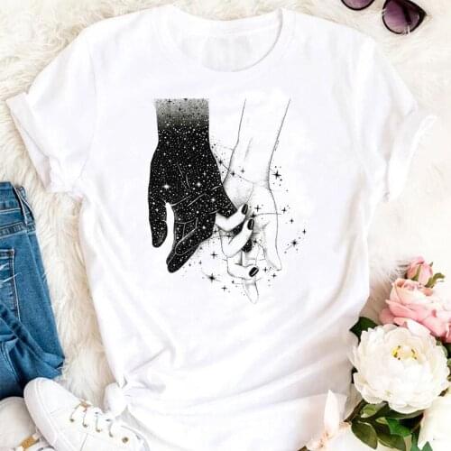 Women Summer Space Funny Lady Print Female Tee T-Shirt Cute Casual Ladies 90s Cartoon Clothes Tshirts Graphic T Top