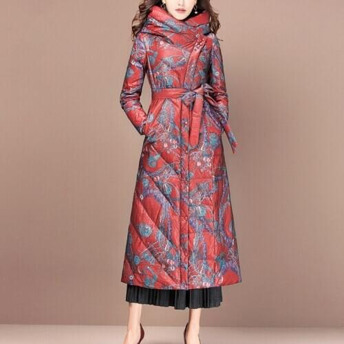 Womens Down Jacket Winter Jacket Women Clothes 2020 Print Korean Long Jackets for Women Warm Parka Chaqueta Mujer MY