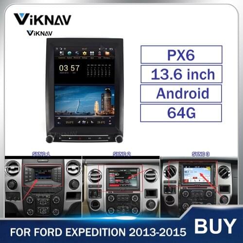 2 din Android heat unit Tesla 13.6 Inch Multimedia Car Radio For Ford Expedition 2013 2014 2015 GPS Navigation Stereo Autoradio