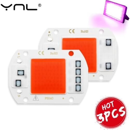 3PCS LED Grow Light Chip COB LED Plant for Grow Plant Light Box Seedling and Flower Growth Lamp Full Spectrum 20W 30W 50W 220V