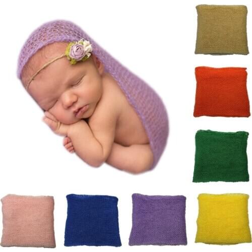 40x60 cm Multi-functional Soft Newborn Photography Wraps Baby photoshoot Props Infant Pearls Beaded Muslim Swaddle Wraps
