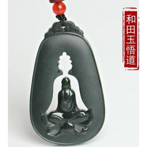 Nature Bottle Green Jade Carven Hollow Out Amulet Comprehend Life God Pendant Netsuke Bless Necklace Talisman